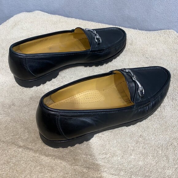 Cole Haan Men’s 9.5M Black Leather Horsebit Loafers Lug Sole Dress Casual Shoes - Picture 4 of 7